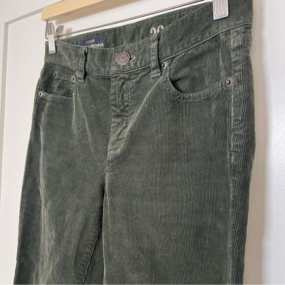 J. Crew Pants Womens 26 Regular Green Midrise Toothpick Corduroy Skinny Stretch - Picture 4 of 15